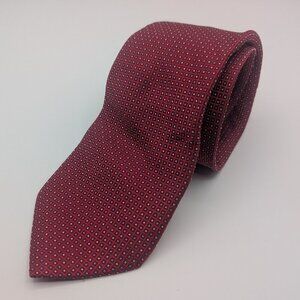 Eagle shirtmakers red tie silk with geometric patterned formal